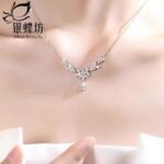 【銀蝶坊】月桂之光項鍊女穗穗平安水滴流蘇吊墜鎖骨鏈精緻時尚百搭款