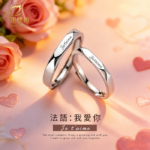 【銀蝶坊】法語我愛你情侶對戒 ins 小眾開口可調節戒指情人節禮物送女友