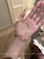 【銀蝶坊】粉貝蝴蝶手鍊女閃耀鋯石吊墜輕奢氣質百搭手飾：圖片 6
