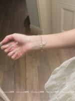 【銀蝶坊】粉貝蝴蝶手鍊女閃耀鋯石吊墜輕奢氣質百搭手飾：圖片 7